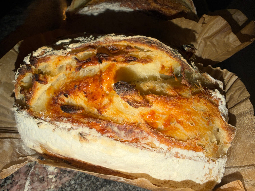 Fresh sourdough loaves