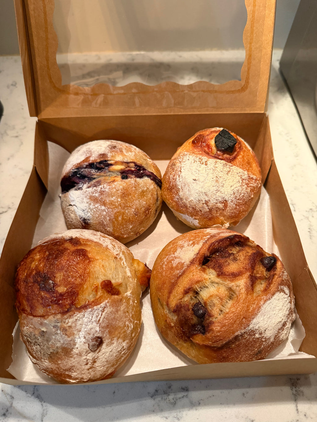 Fresh sourdough loaves