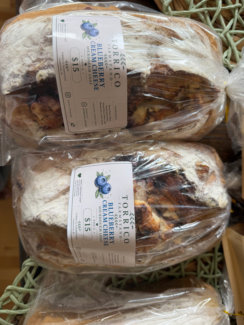 Fresh sourdough loaves