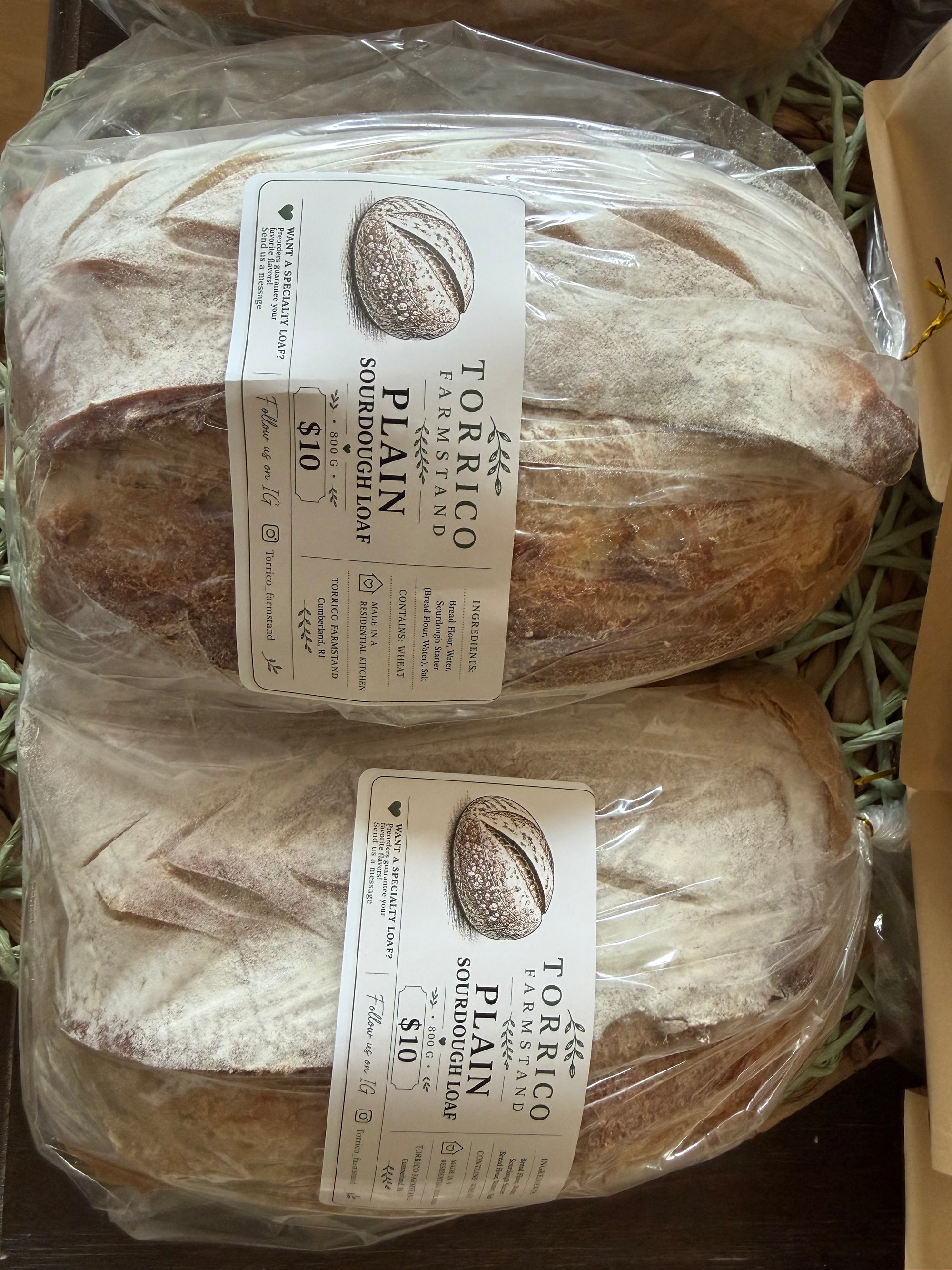 Fresh sourdough loaves